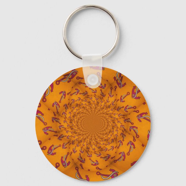 Kaleidoscope Anchor Art Print Key Ring (Front)