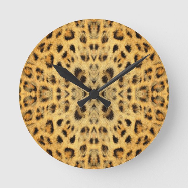 Kaleidoscope Animal Fur Pattern Round Clock (Front)