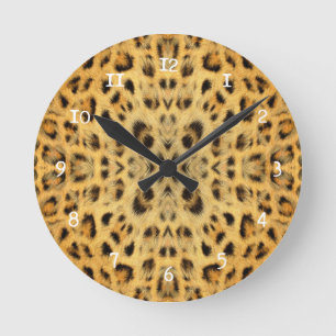 Kaleidoscope Animal Fur Pattern Round Clock