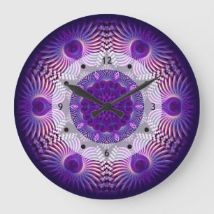 Kaleidoscope Apophysis Flower I Large Clock