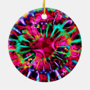 Kaleidoscope Apophysis Fractal Art - I Ceramic Tree Decoration
