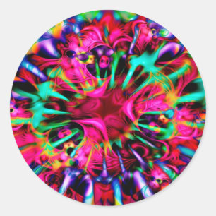 Kaleidoscope Apophysis Fractal Art - I Classic Round Sticker