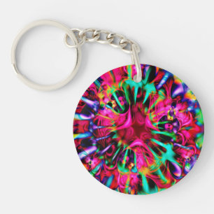 Kaleidoscope Apophysis Fractal Art - I Key Ring