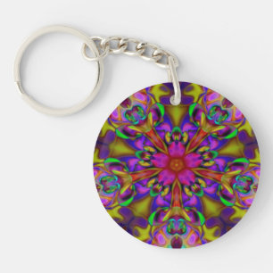 Kaleidoscope Apophysis Fractal Art - II Key Ring