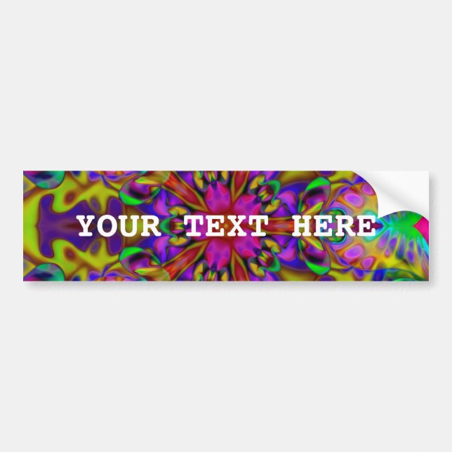Kaleidoscope Apophysis Fractal Art - II + text Bumper Sticker (Front)