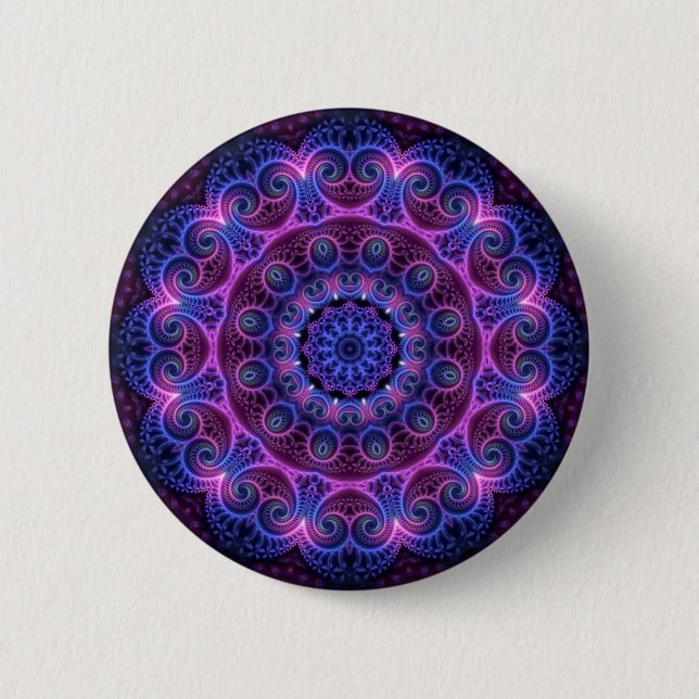 Kaleidoscope Apophysis Mandala Hearts 6 Cm Round Badge (Front)