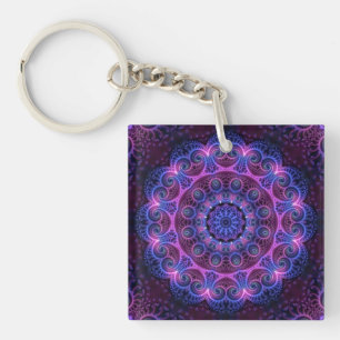 Kaleidoscope Apophysis Mandala Hearts Key Ring