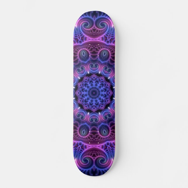 Kaleidoscope Apophysis Mandala Hearts Skateboard (Front)