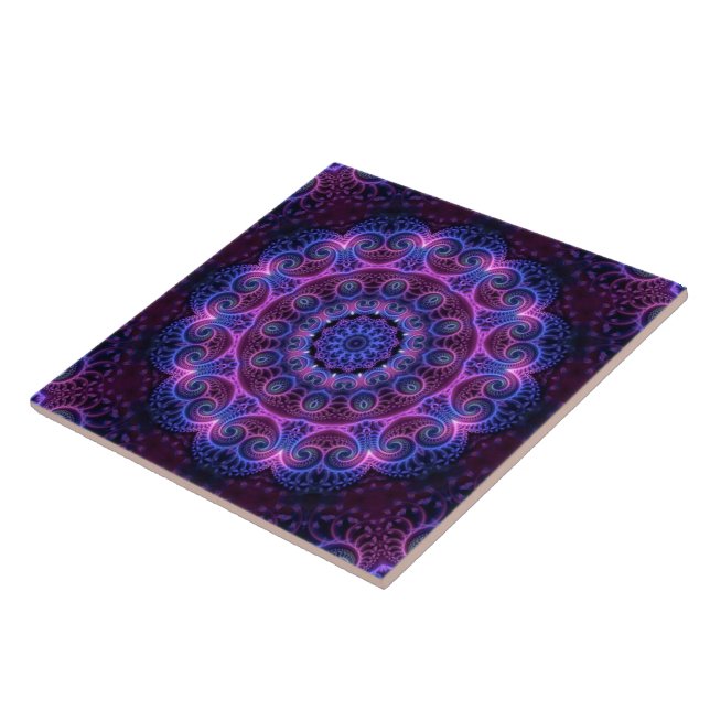 Kaleidoscope Apophysis Mandala Hearts Tile (Side)