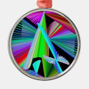 Kaleidoscope Art Red Green Purple Blue Black Metal Tree Decoration