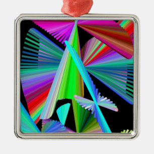 Kaleidoscope Art Red Green Purple Blue Black Metal Tree Decoration
