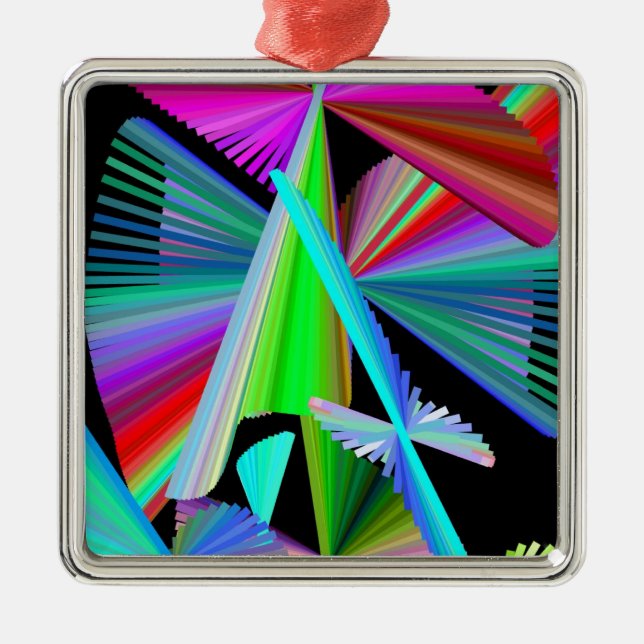 Kaleidoscope Art Red Green Purple Blue Black Metal Tree Decoration (Front)