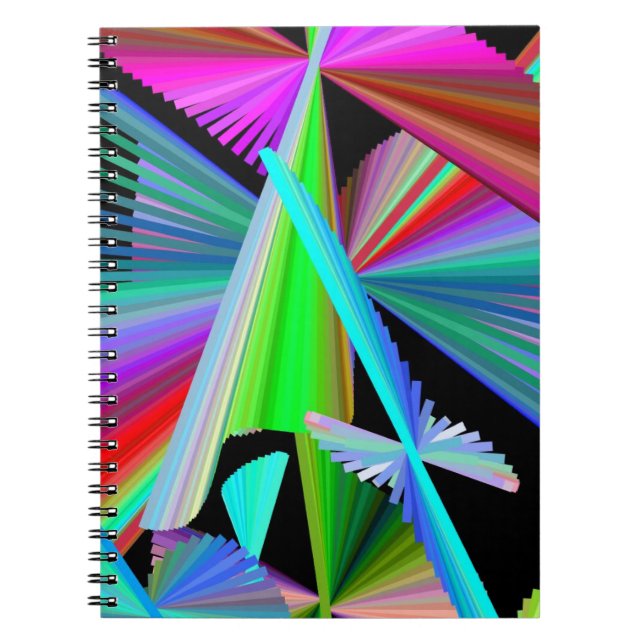 Kaleidoscope Art Red Green Purple Blue Black Notebook (Front)