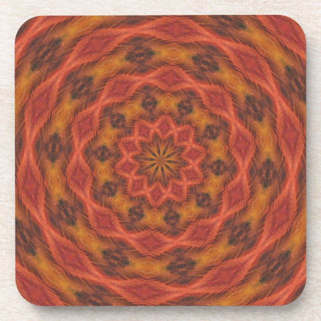 Kaleidoscope Autumn Colors Coaster (Front)
