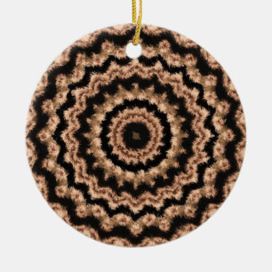 Kaleidoscope Beige Circular Pattern Ornament