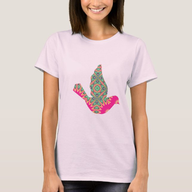Kaleidoscope Bird Tee. T-Shirt (Front)