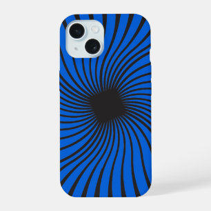 Kaleidoscope Black and Bright Blue iPhone 15 Case