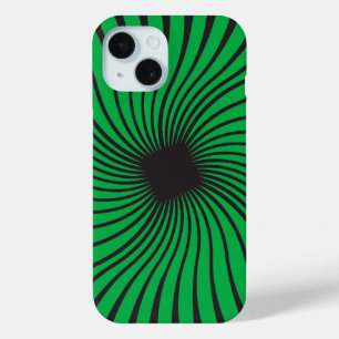 Kaleidoscope Black and Green Design iPhone 15 Case