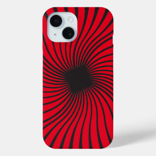Kaleidoscope Black and Red Design iPhone 15 Case
