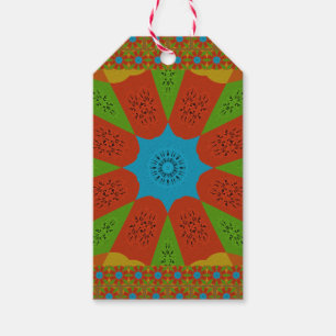 Kaleidoscope Bloom A Vibrant African Print Colour Gift Tags
