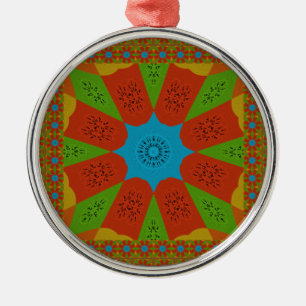 Kaleidoscope Bloom A Vibrant African Print Colour  Metal Tree Decoration