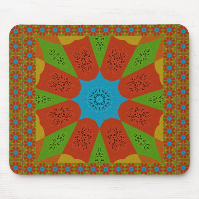 Kaleidoscope Bloom A Vibrant African Print Colour  Mouse Mat (Front)