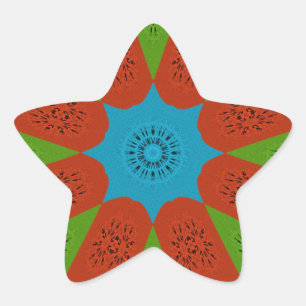 Kaleidoscope Bloom A Vibrant African Print Colour  Star Sticker