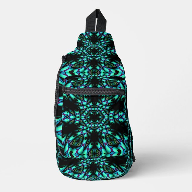 Kaleidoscope Blue Sling Bag (Front)
