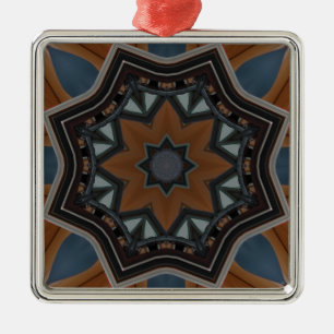 Kaleidoscope brown star metal tree decoration