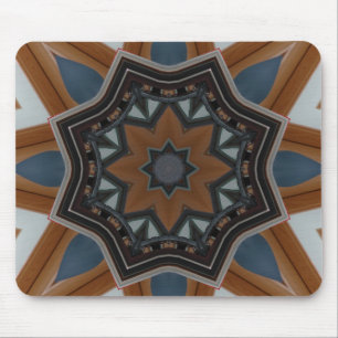 Kaleidoscope Brown star Mouse Mat