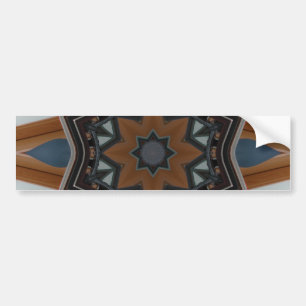 Kaleidoscope Brown Star pattern Bumper Sticker