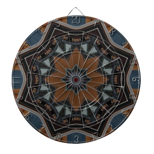 Kaleidoscope Brown Star pattern... Dartboard (Front)