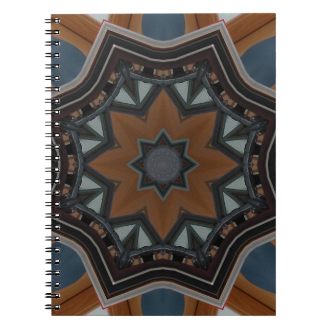 Kaleidoscope Brown Star pattern... Notebook (Front)