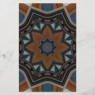 Kaleidoscope Brown Star pattern... Stationery