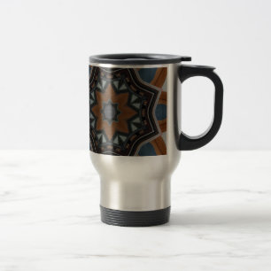 Kaleidoscope Brown Star pattern... Travel Mug