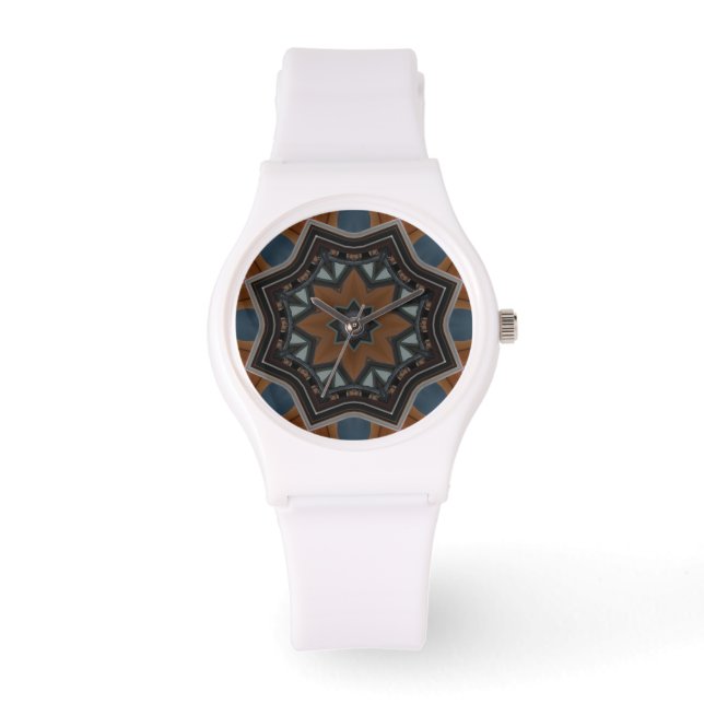 Kaleidoscope Brown Star pattern... Watch (Front)