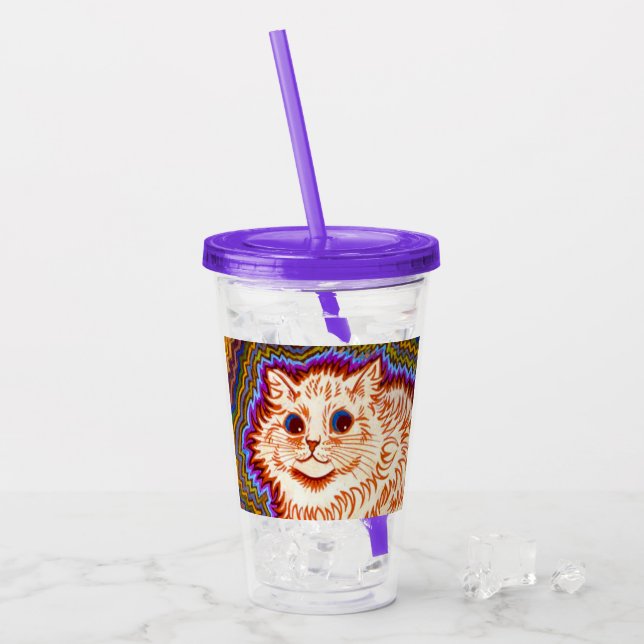 Kaleidoscope Cat Acrylic Tumbler (Front Ice)