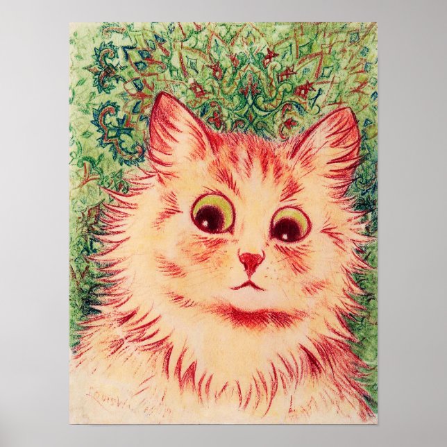 Kaleidoscope Cat, Louis Wain Poster (Front)