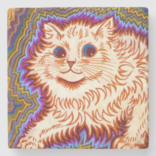 Kaleidoscope Cat Stone Coaster (Front)