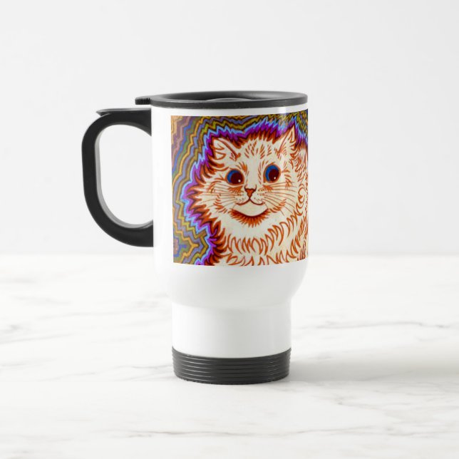 Kaleidoscope Cat Travel Mug (Left)