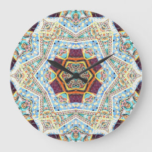 Kaleidoscope Ceramic: Abstract Surface Texture Large Clock