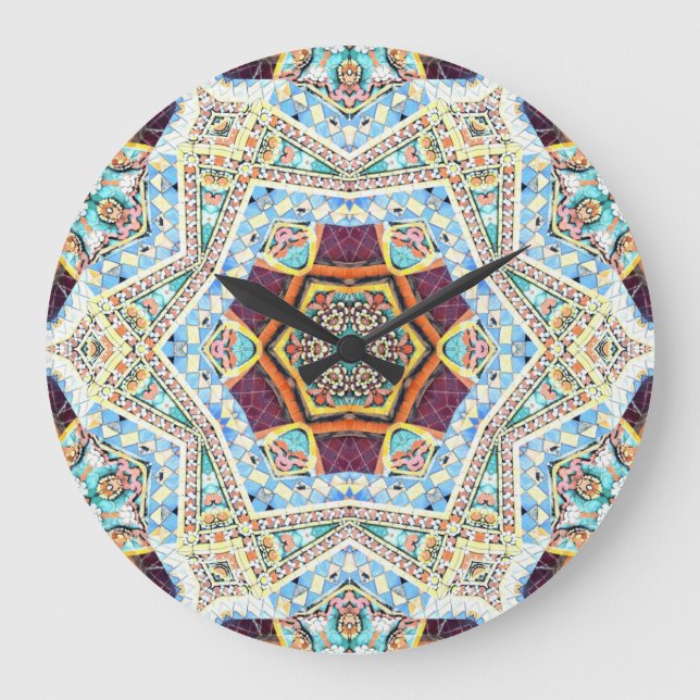 Kaleidoscope Ceramic: Abstract Surface Texture Large Clock (Front)