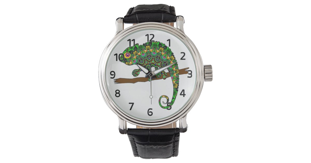 Kaleidoscope Chameleon Watch | Zazzle