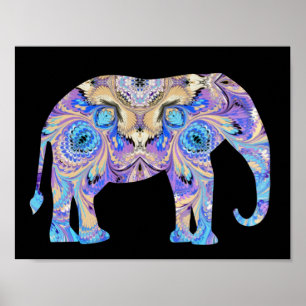 Kaleidoscope Circus Elephant Print Poster