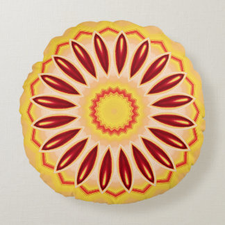 Kaleidoscope Colour Wheel Flower Round Cushion