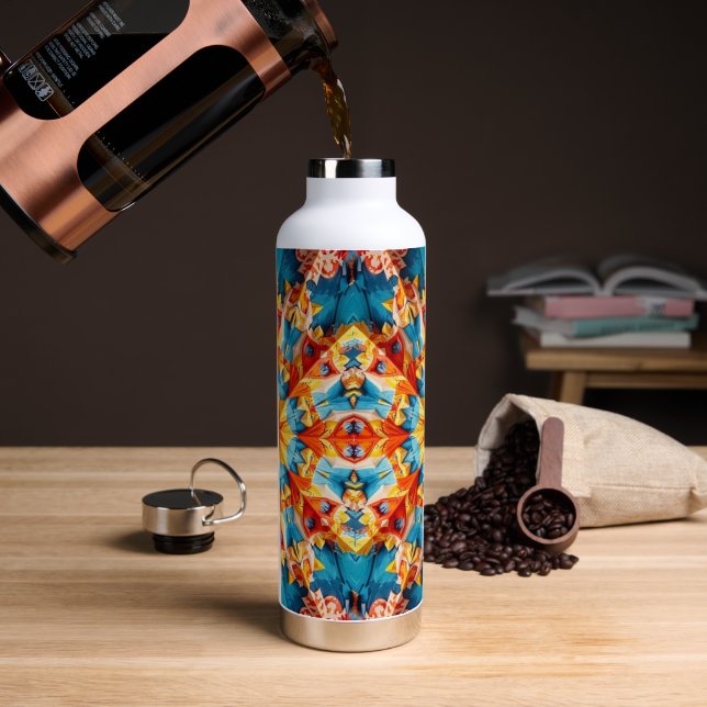 Kaleidoscope Colourful Design Water Bottle (Coffee)