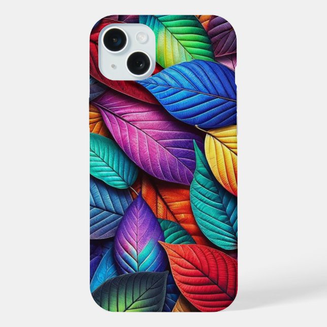 Kaleidoscope Colours Leaf Pattern iPhone Case (Back)