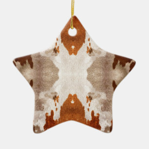 Kaleidoscope Cow Hide Pattern Ceramic Tree Decoration