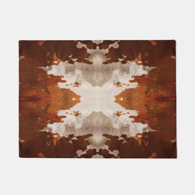Kaleidoscope Cow Hide Pattern Doormat (Front)