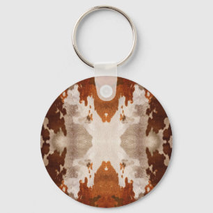 Kaleidoscope Cow Hide Pattern Key Ring